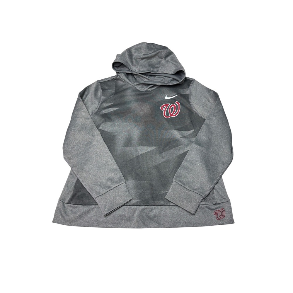 Nike Dri-FIT Washington Nationals MLB Hoodie Grey Camo Pullover Mens XL